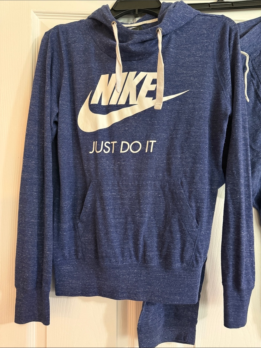 Nike Women’s  Heather Navy Hoodie with White Logo